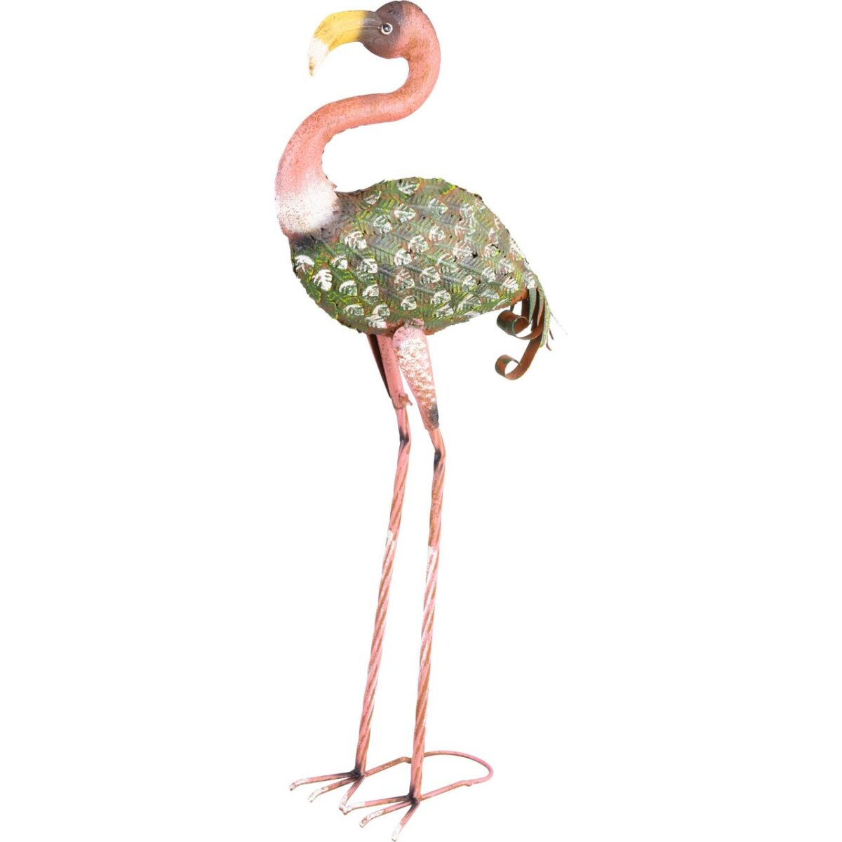 228454884_big.jpg Decoratiune gradina, MagicHome, metalica, flamingo, verde si roz, 37x19x85 cm - imagine 1