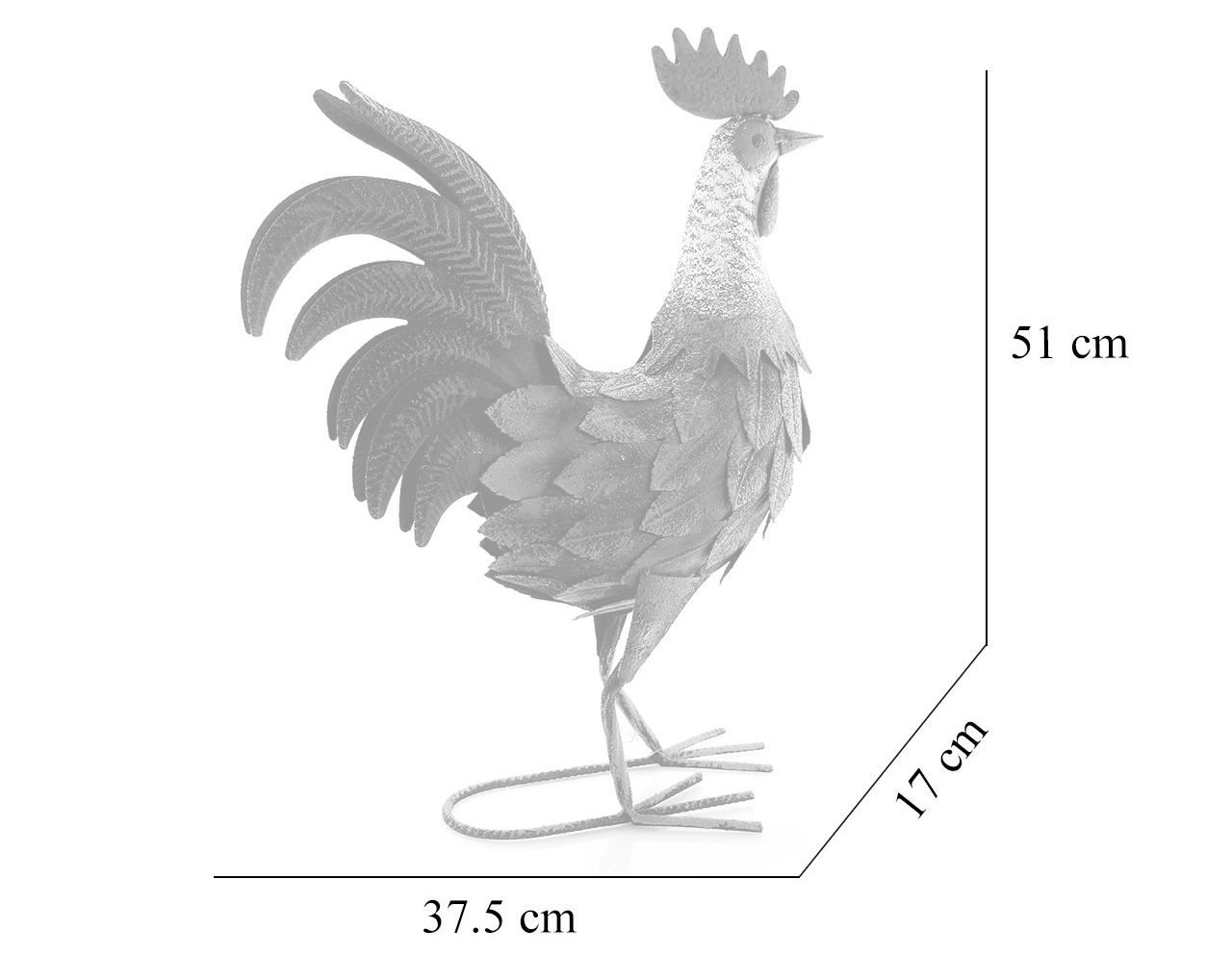 Decoratiune gradina, metalica, cocos, 37.5x17x51 cm