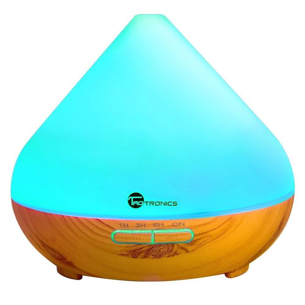 Difuzor aromaterapie cu Ultrasunete TaoTronics, 300ml, 13W, LED 7 culori, oprire automata - Nuc natur Difuzor aromaterapie cu Ultrasunete TaoTronics, 300ml, 13W, LED 7 culori, oprire automata - Nuc natur