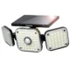 Lampa solara de perete MustWin cu 3 panouri, senzor de miscare, 1000 lm, LED, 112 leduri, 3 moduri, incarcare solara