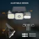 Lampa solara de perete MustWin cu 3 panouri, senzor de miscare, 1000 lm, LED, 112 leduri, 3 moduri, incarcare solara