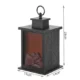 Mini Semineu decorativ tip felinar cu efect real de flacara 3D, baterii, timer