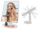 Oglinda pentru machiaj si tratamente cosmetice cu 22 LED-uri, reglabila, suport, alba