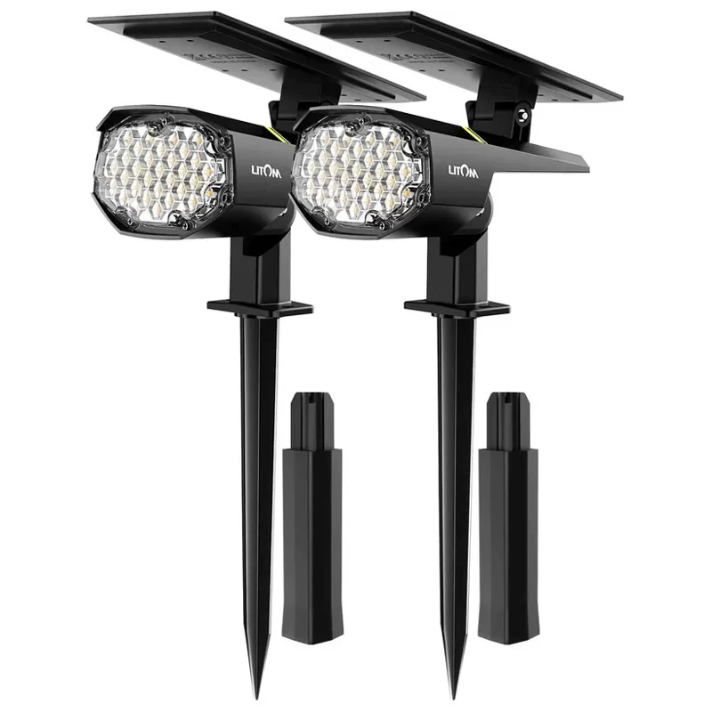 Set 2 bucati Lampa solara LITOM LTCD237, 30 leduri, IP67, lumina calda sau rece, senzor de lumina Set 2 bucati Lampa solara LITOM LTCD237, 30 leduri, IP67, lumina calda sau rece, senzor de lumina