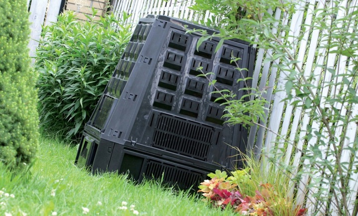 Compostor de gradina, 850 L, negru, Evogreen