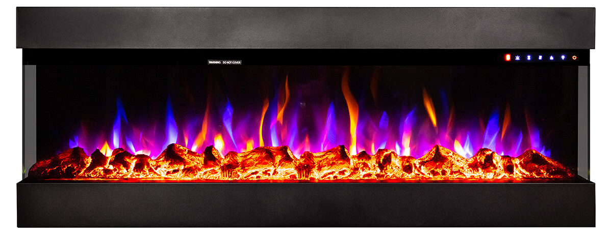 Semineu Electric incorporabil sau de perete 3D Dalas Imperial 4XL, 30 de combinatii de culori, 254 x 49,3 cm, Incalzire, Termostat, Telecomanda, Timer, 1500W