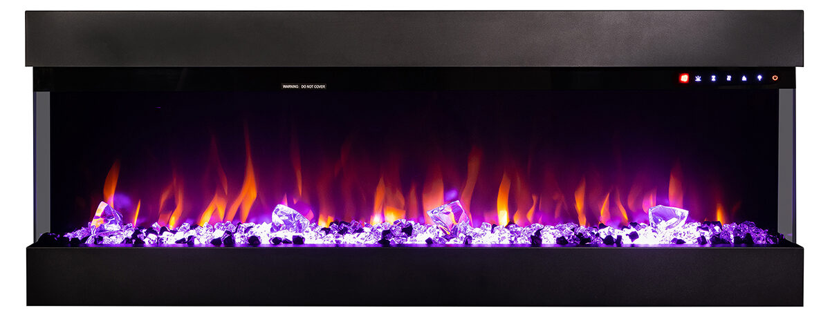 Semineu Electric incorporabil sau de perete 3D Dalas Majestic XXL, 30 de combinatii de culori, 182,8 x 49,3 cm, Incalzire, Termostat, Telecomanda, Timer, 1500W