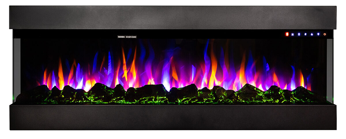 Semineu Electric incorporabil sau de perete 3D Dalas Prestige, 30 de combinatii de culori, 93 x 48 cm, Incalzire, Termostat, Telecomanda, Timer, 1500W