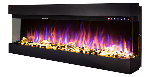 Semineu Electric incorporabil sau de perete 3D Dalas Prestige, 30 de combinatii de culori, 93 x 48 cm, Incalzire, Termostat, Telecomanda, Timer, 1500W