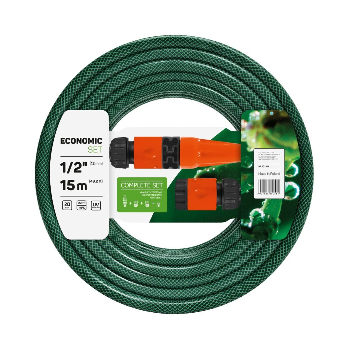 furtun-gradina-irigat-3-straturi-cu-armatura-economic-cellfast-3-4-30m-copie-621-6133.jpg Set Furtun pentru gradina Cellfast ECONOMIC, 3 straturi cu armatura, 1 2 15m, protectie UV, stropitor, conector - imagine 1
