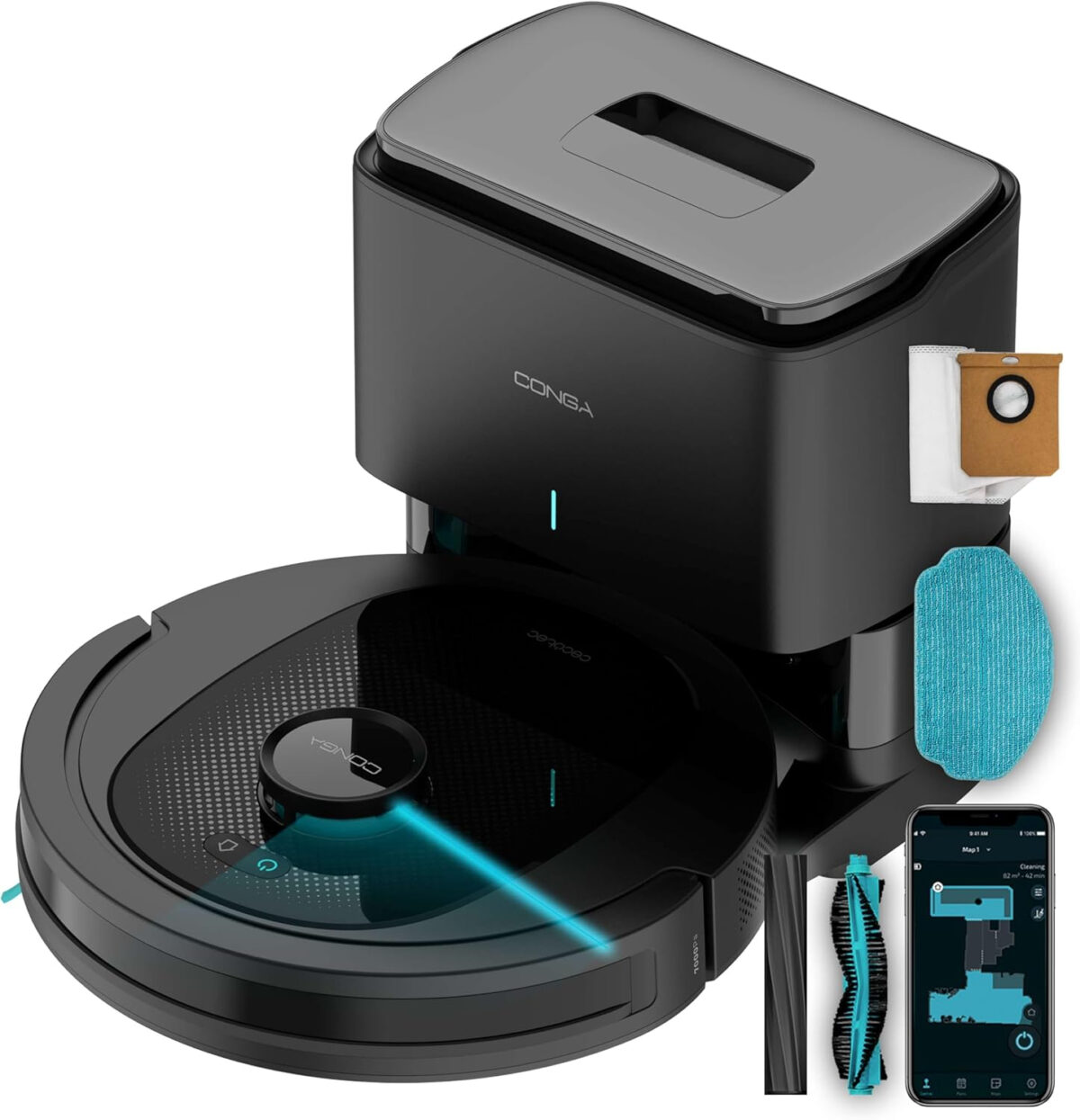 robot-de-aspirare-cecotec-conga-8490-ultimate-ultra-power-home-navigatie-laser-baza-autocuratare-2-5l-autonomie-170-minute-aspirator-si-mop-033558.jpg Robot de aspirare Conga 8490 Ultimate Ultra, 4 in 1, 7000 Pa, Laser, Autonomie 170 minute, 2 perii centrale, Functie mop, baza autocuratare - imagine 1