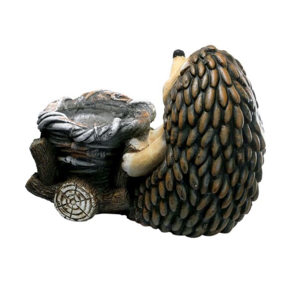 Decoratiune gradina, ceramica, arici cu cos, 37.5x21x27 cm  - imagine 3