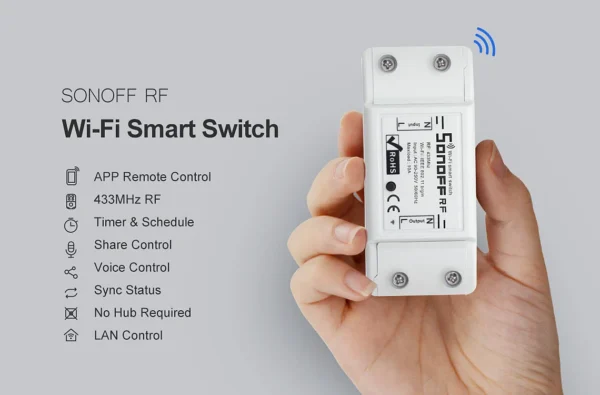 Releu wireless Sonoff Basic  RF 433 Sonoff RFR2, 10A - imagine 8