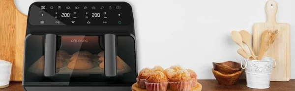 Friteuza cu aer cald, fara ulei Cecotec Cecofry Advance 9000 Window, Vas dublu 9L, 2200W, Control tactil, 8 Programe - imagine 10