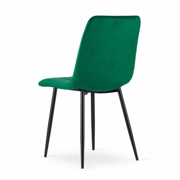 Scaun bucatarie/living, Artool, Lava, catifea, metal, verde si negru, 43x51x90 cm - imagine 3