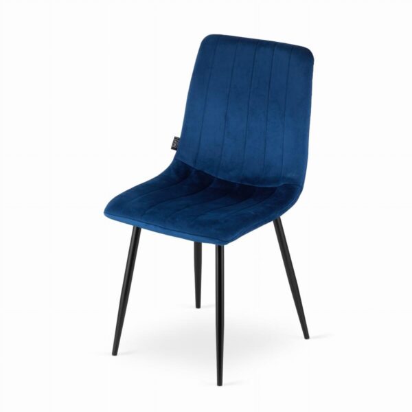 Scaun bucatarie/living, Artool, Lava, catifea, metal, bleumarin si negru, 43x51x90 cm - imagine 6