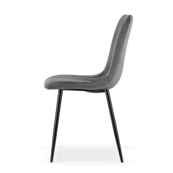 Scaun bucatarie/living, Artool, Lava, catifea, metal, gri si negru, 43x51x90 cm - imagine 4