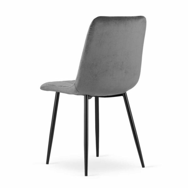 Scaun bucatarie/living, Artool, Lava, catifea, metal, gri si negru, 43x51x90 cm - imagine 3