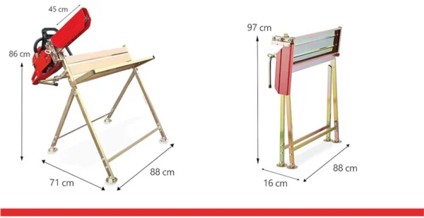 Capra taiat lemne, 88x71x86 cm, max 120 kg, suport pentru drujba, Strend Pro - imagine 3