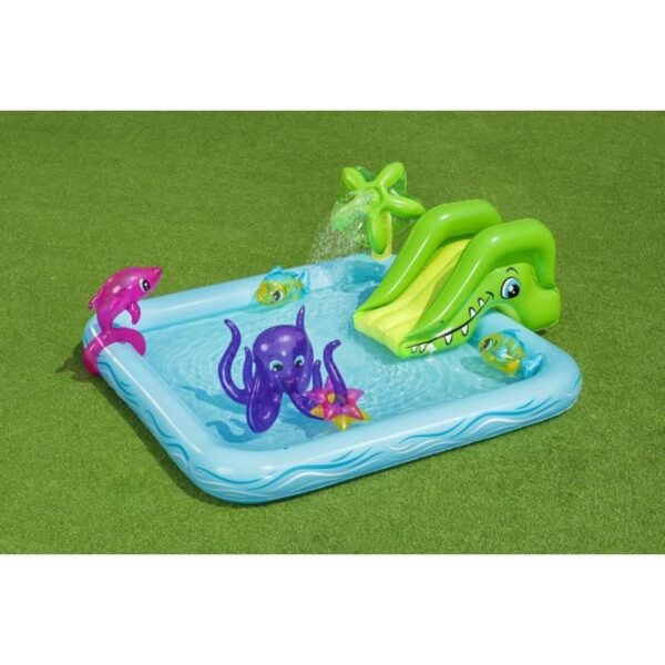 Piscina gonflabila pentru copii, de joaca, cu tobogan, 239x206x86 cm, Bestway Fantastic Aquarium - imagine 3
