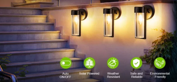 Set 2 lampi solare LED Rovo XHL-651, lumina alb cald - imagine 8