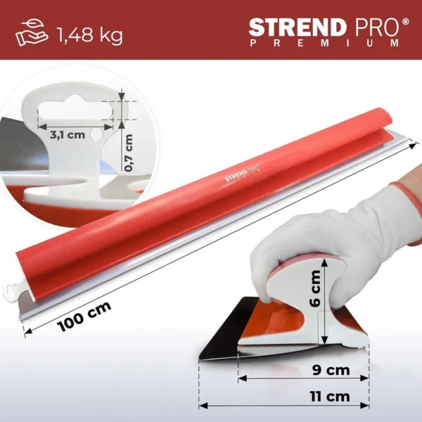 Gletiera profesionala, inox, 100 cm x 0.3 mm, Strend Pro - imagine 4