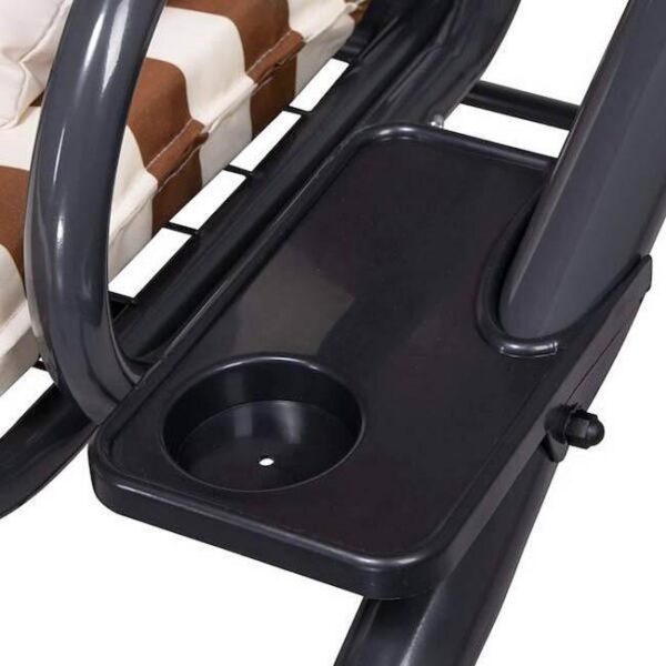 Balansoar gradina, Springos, 4 locuri, maro, crem, 230x130x162 cm, functie pat, max 300 kg - imagine 3