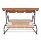 Balansoar gradina, Springos, 4 locuri, maro, crem, 230x130x162 cm, functie pat, max 300 kg - imagine 4