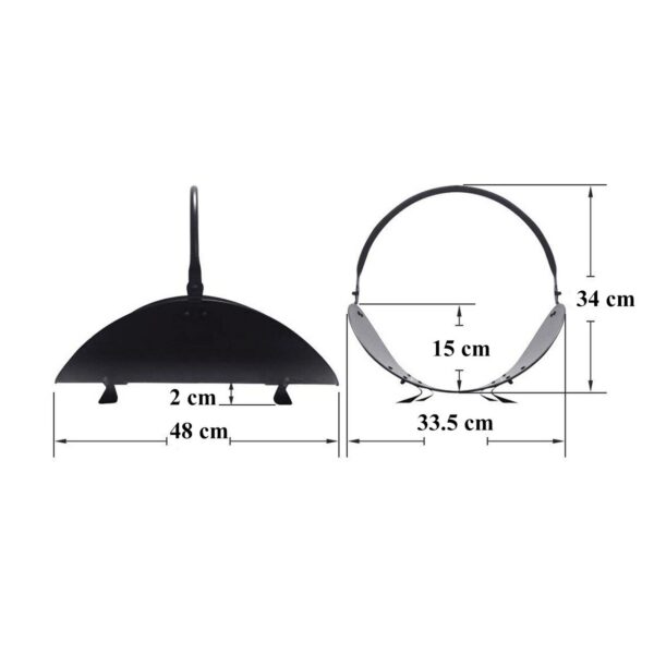 Suport depozitat lemne pentru semineu/soba, 48 cm - imagine 5