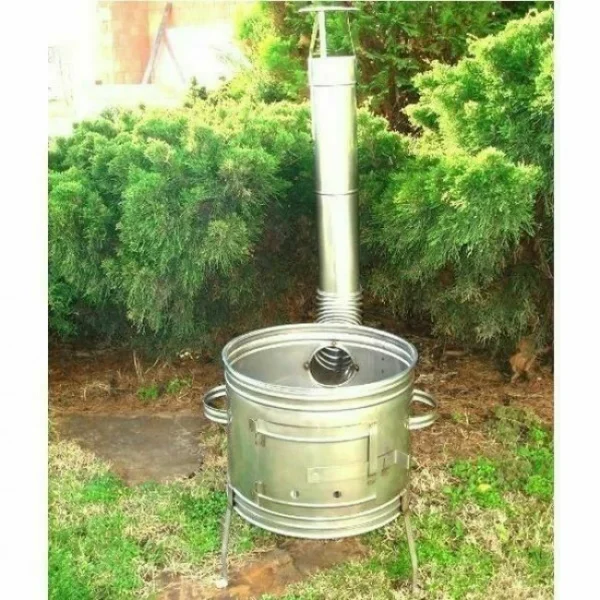 Soba pentru ceaun/tuci, inox, burlan, cot, 31x51 cm, Perfect Home - imagine 3
