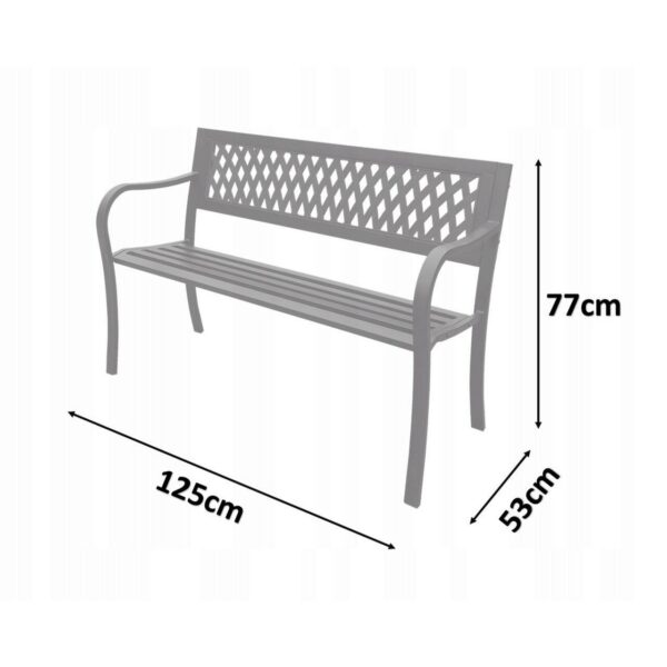 Banca de gradina, spatar structura plastic, 125x53x77 cm, Monica - imagine 2