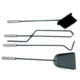 Set accesorii semineu, suport cu 4 piese, inox, 66 cm - imagine 3