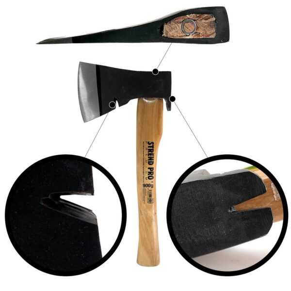 Toporisca dulgher, coada lemn, 900 g, 38 cm, Strend Pro - imagine 2