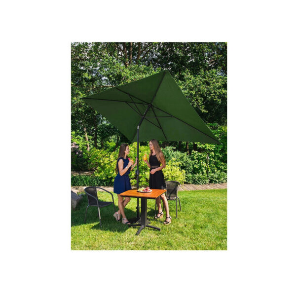 Umbrela gradina/terasa, cu inclinatie, verde, 300 cm - imagine 5