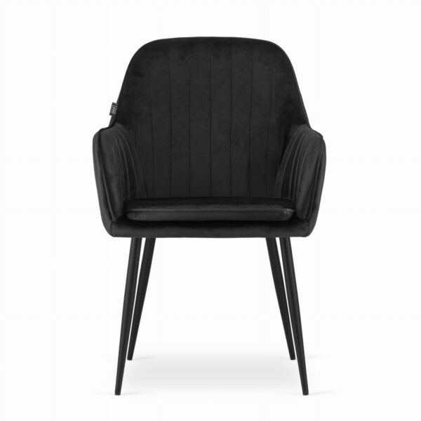 Scaun bucatarie/living, Artool, Lugo, catifea, metal, negru, 57.5x56.5x86.5 cm - imagine 14