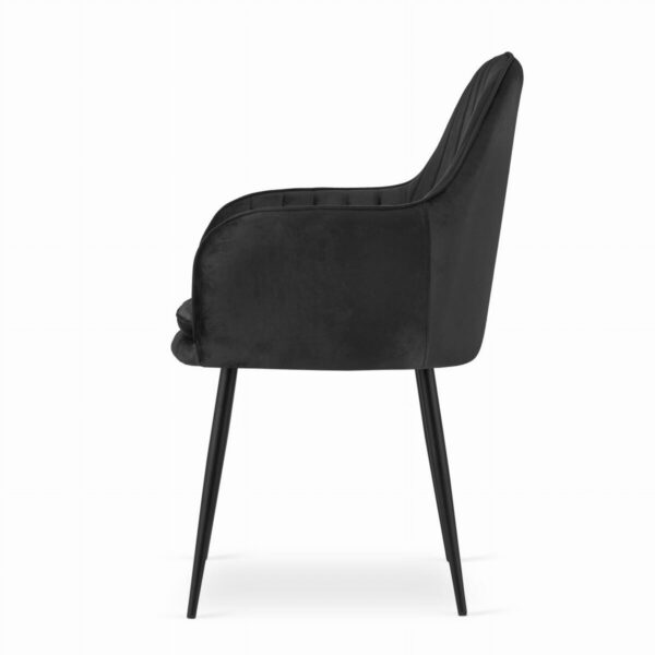 Scaun bucatarie/living, Artool, Lugo, catifea, metal, negru, 57.5x56.5x86.5 cm - imagine 13