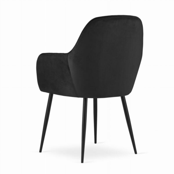 Scaun bucatarie/living, Artool, Lugo, catifea, metal, negru, 57.5x56.5x86.5 cm - imagine 12