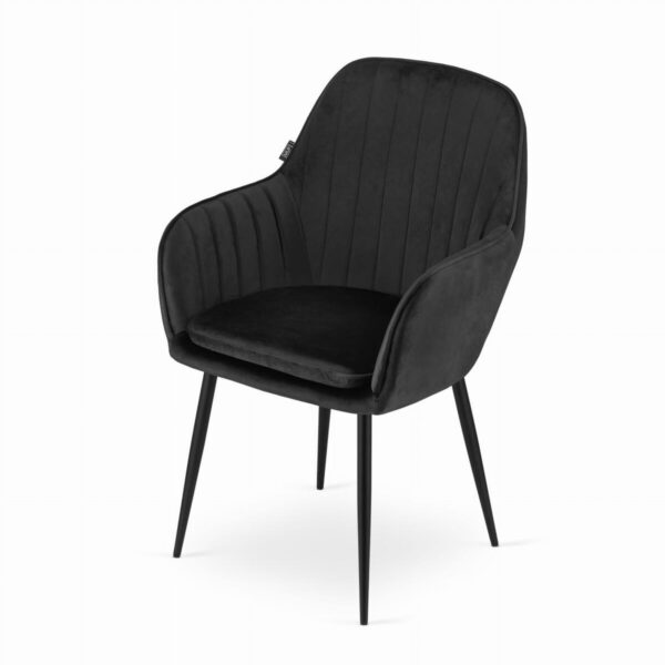 Scaun bucatarie/living, Artool, Lugo, catifea, metal, negru, 57.5x56.5x86.5 cm - imagine 11