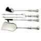 Set accesorii semineu, suport cu 4 piese, nichel, 53 cm - imagine 3