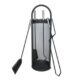 Set accesorii semineu, suport cu 4 piese, otel, negru, 22x66 cm