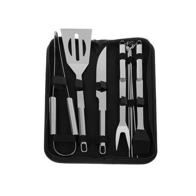 11757141_big.jpg Ustensile pentru barbecue, grill, gratar, inox, geanta transport, set 9 piese, 35 cm, Kaminer - imagine 1