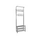 Cuier cu 3 rafturi pentru incaltaminte, 9 carlige duble, metalic, negru, 65x29x192 cm