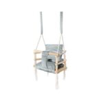 Leagan pentru copii, 3 in 1, lemn, gri, max 30 kg, 34x34x26 cm, Kruzzel