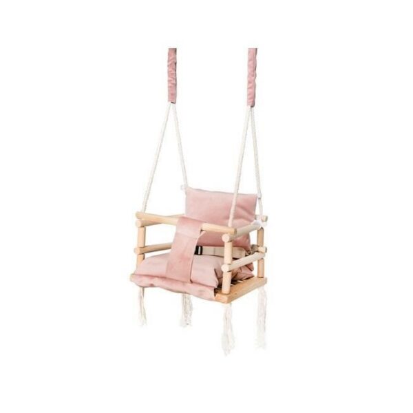 Leagan pentru copii, 3 in 1, lemn, roz, max 30 kg, 34x34x26 cm, Kruzzel - imagine 1