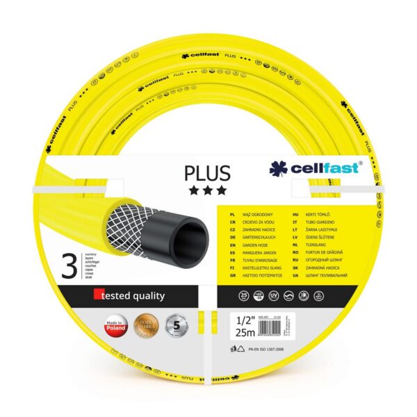 Furtun de gradina, 3 straturi, 1/2", 25 m, Cellfast Plus - imagine 1