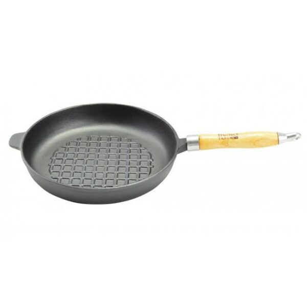 Tigaie fonta cu maner lemn, 24 cm, Perfect Home - imagine 1