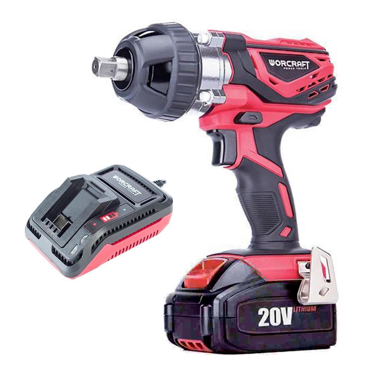 11757945_big.jpg Masina de insurubat de impact, 20V Li-ion, cu acumulator 2Ah, incarcator, 350 Nm, 1/2", Worcraft - imagine 1