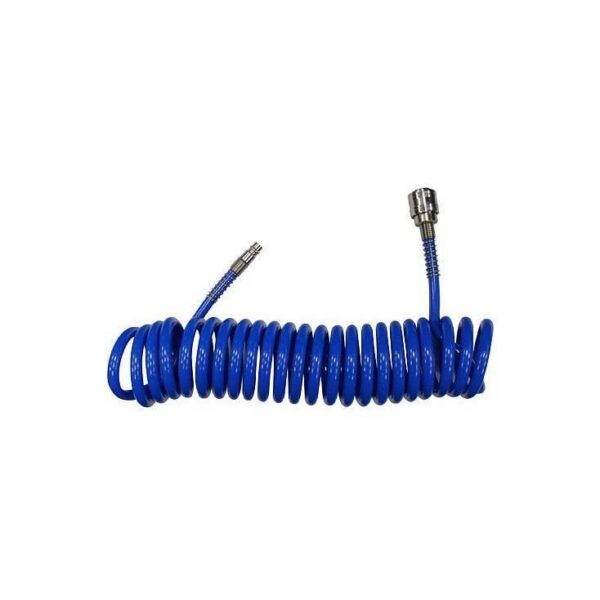 Furtun aer/presiune, spirala, PU, albastru, 3/8", 24 bar, 10 m, Strend Pro - imagine 1