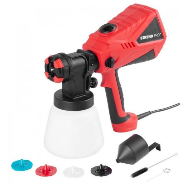 Pistol de vopsit electric, vas inferior 1000 ml, 600 W, 4 duze 1.5-2.6 mm, Strend Pro  - imagine 1