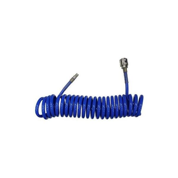 Furtun aer/presiune, spirala, PU, albastru, 3/8", 24 bar, 15 m, Strend Pro - imagine 1